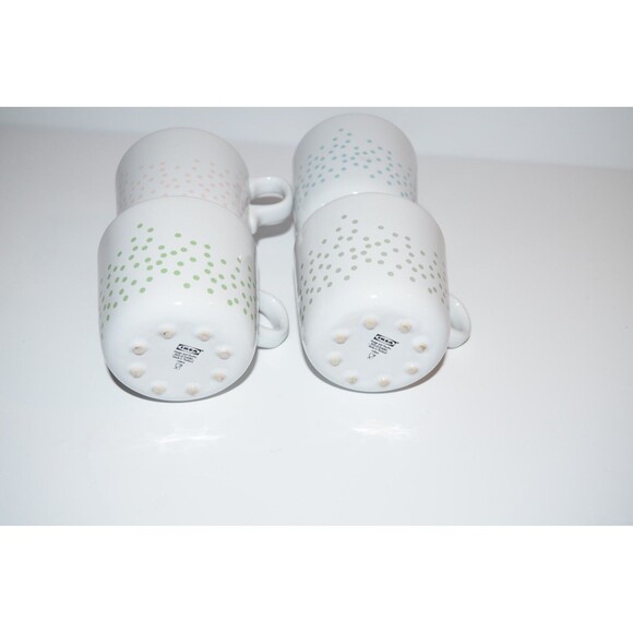 Ikea Polka Dot Coffee Mugs 7 oz Light Green Pink Blue Maria Vinka  4pc set 10866 - Picture 6 of 10